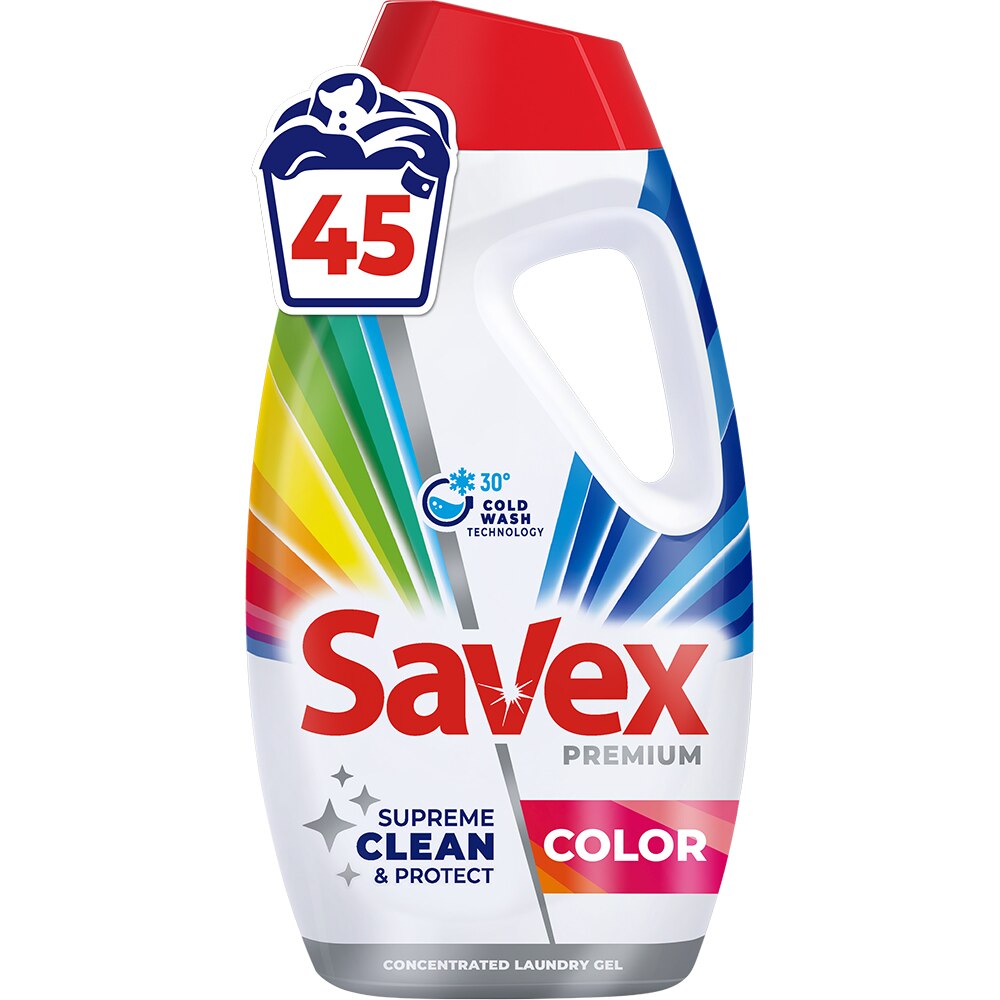 Detergent lichid SAVEX Premium Color, 1.8 l, 45 spalari