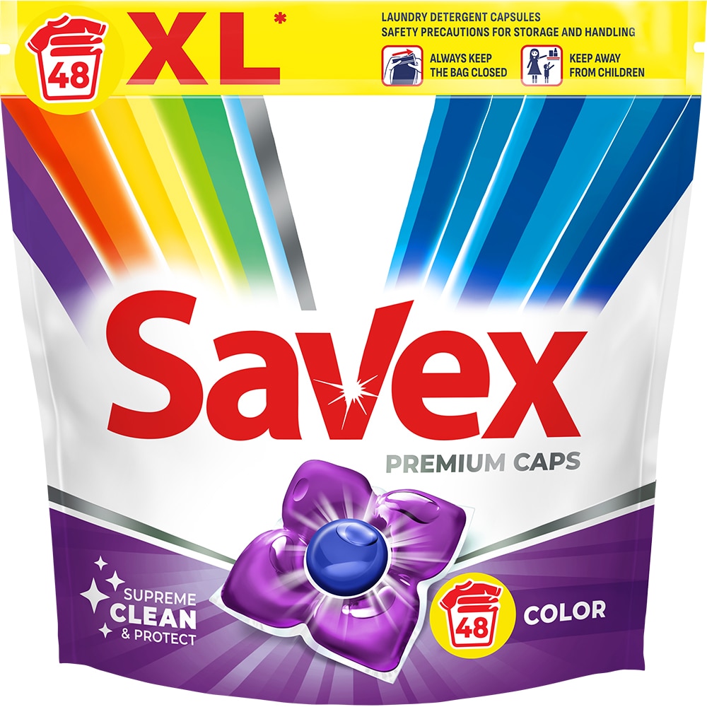 Detergent capsule SAVEX Premium Caps Color, 48 spalari