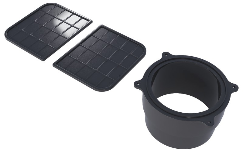 Conector de plastic, 110 x 130 mm