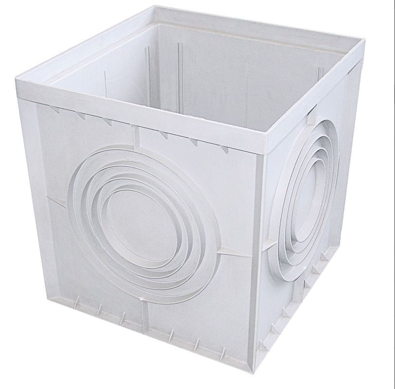 Camin pluvial colect, din PP, 40 x 40 x 40 cm, gri 