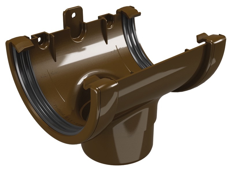 Racord jgheab 120 mm-burlan 80 mm, maro