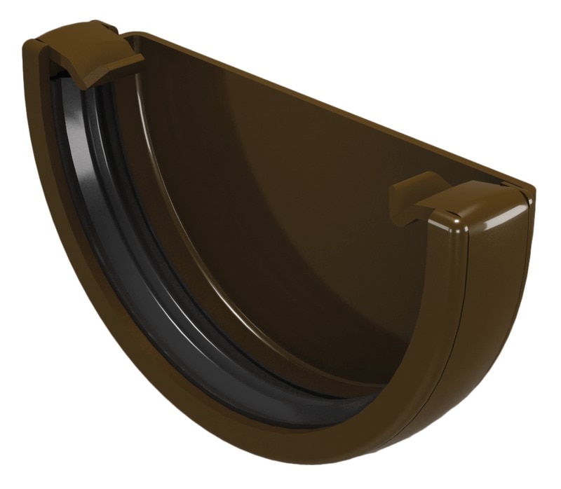 Capac pentru jgheab din PVC, maro, diametru 120 mm