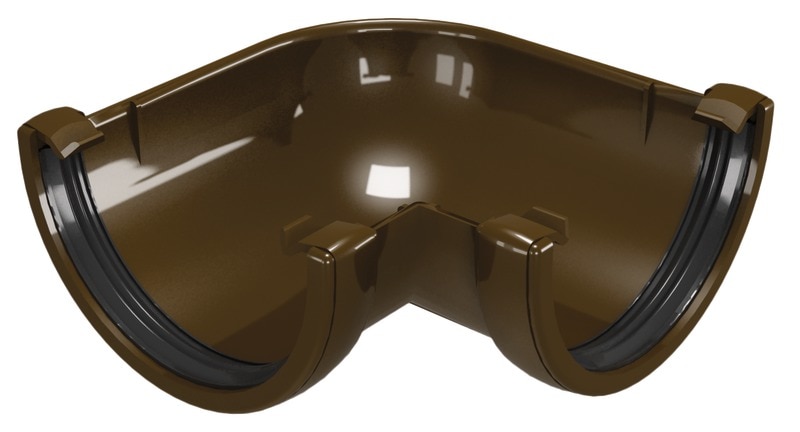 Cot jgheab, din PVC, unghi 90, maro, diametru 120 mm