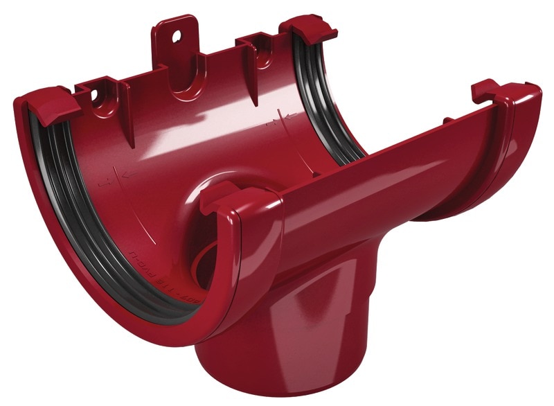 Bratara jgheab din PVC, rosu, diametru 80-120 mm