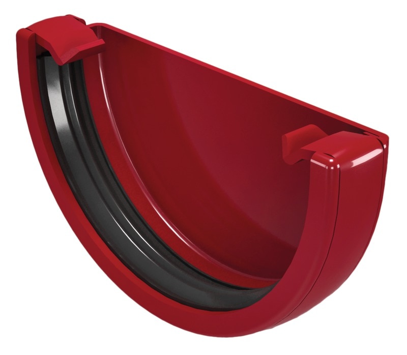 Capac pentru jgheab, din PVC, rosu, 120 mm