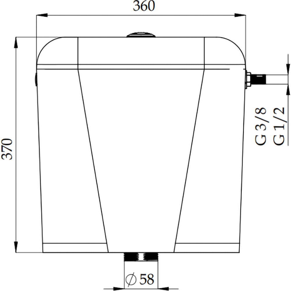 Rezervor suspendat Nikiplast, 36 x 37 x 14cm, 6l, alb