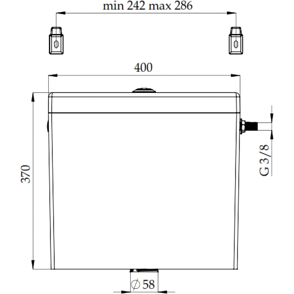 Rezervor suspendat Nikiplast, 36 x 37 x 14cm, 6l, alb