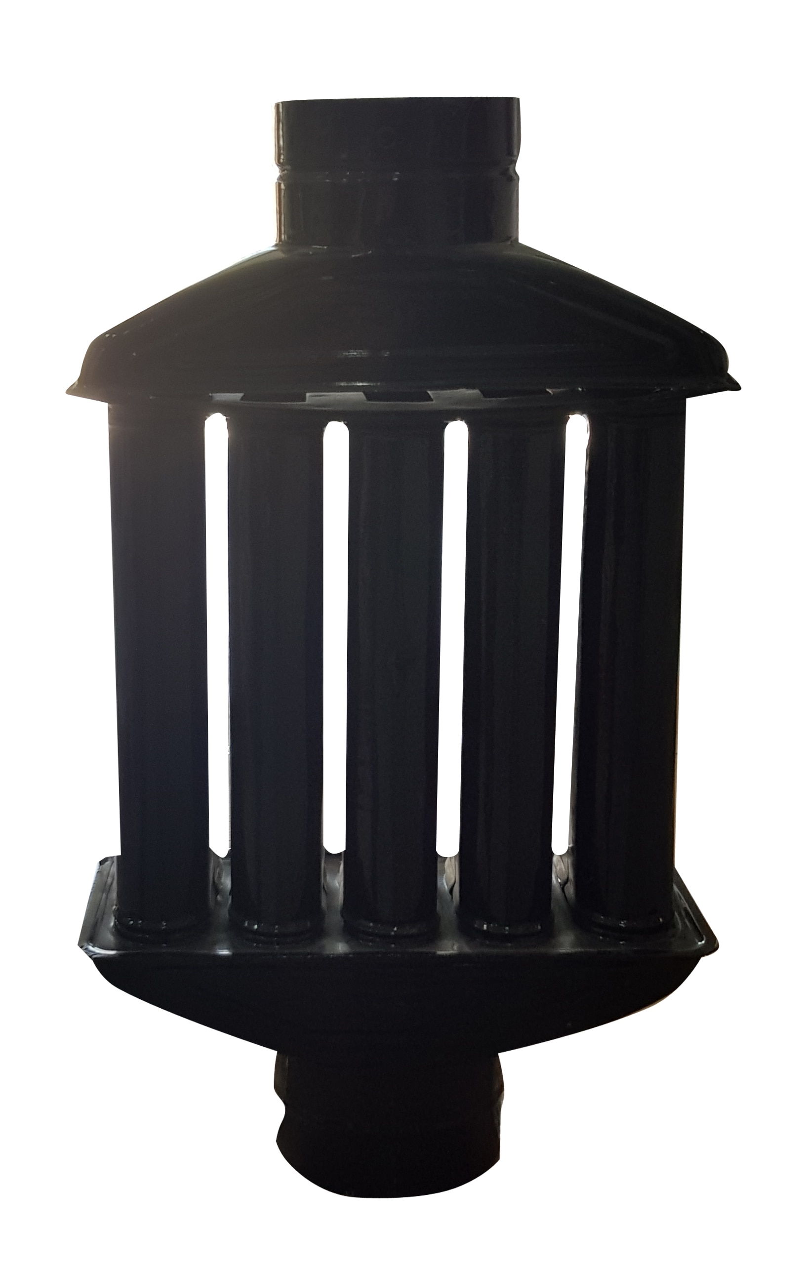 Burlan recuperator caldura, D130 mm, otel, negru