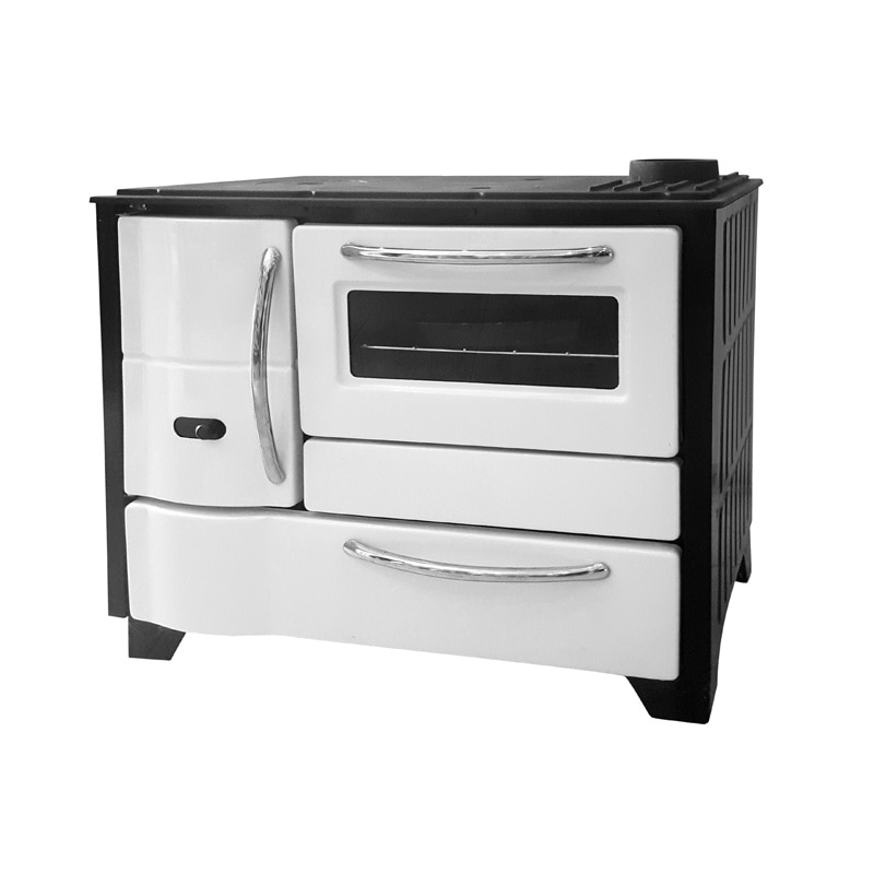 Soba bucatarie din otel, alb, 7 kW, 85 kg, 90 x 50 x 82 cm • BK50