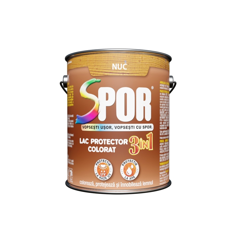 Lac pentru lemn, nuc, 2.5 l • Spor