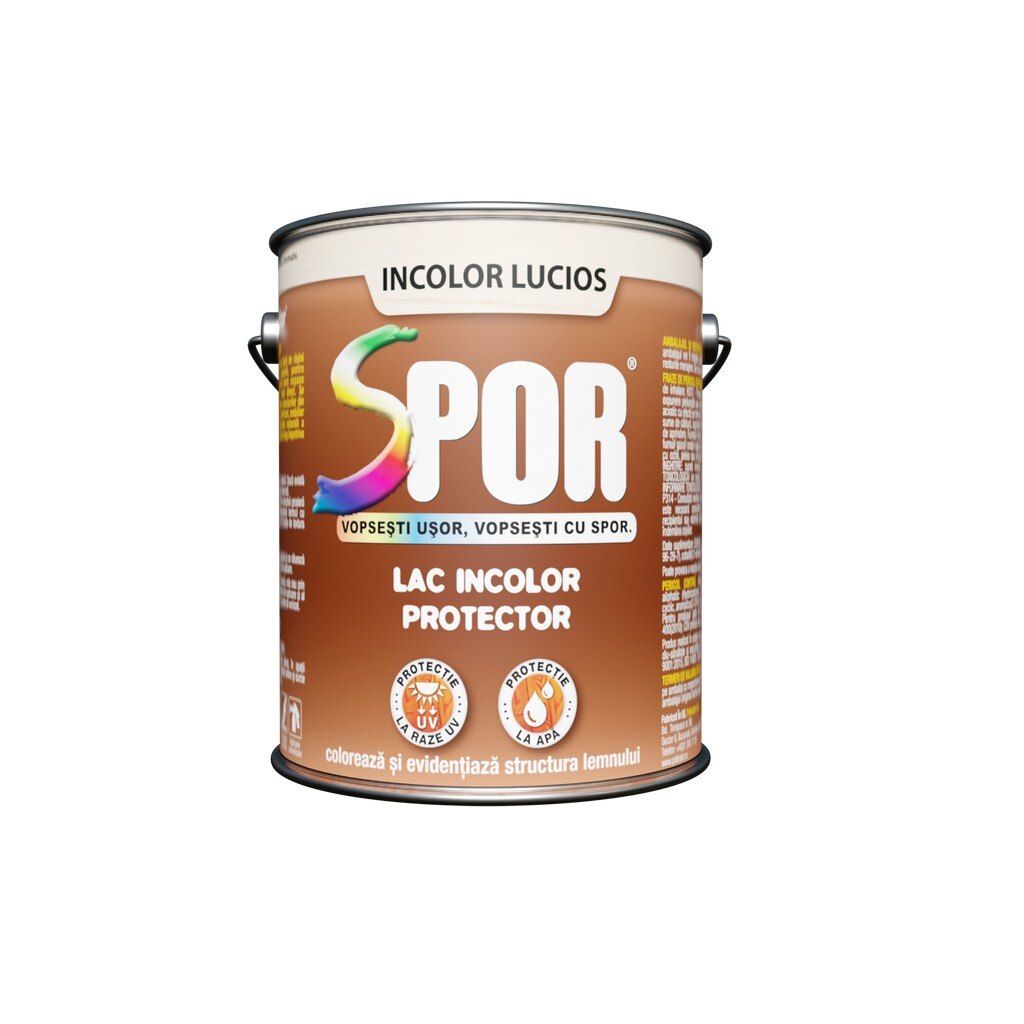 Lac pentru lemn, inlocor, lucios, 2.5 l • Spor