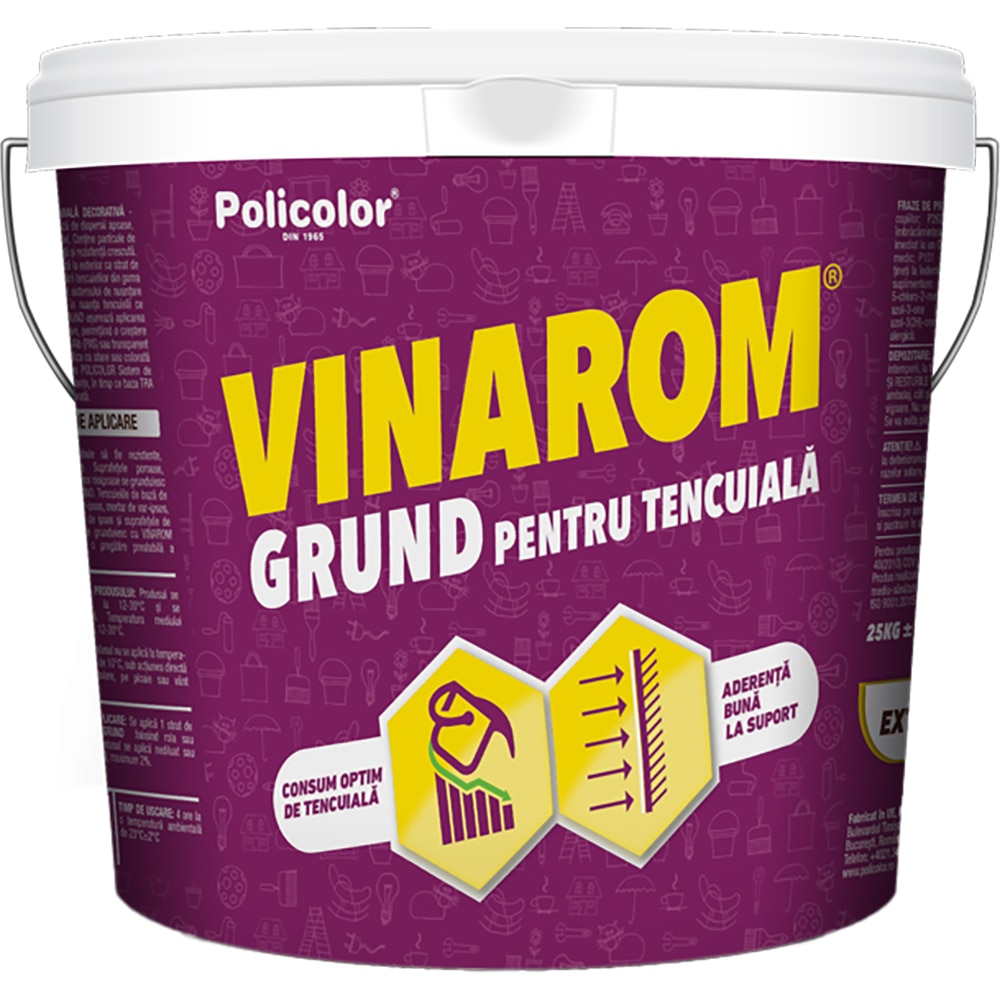 Grund pentru tencuiala Vinarom, alb, 4L