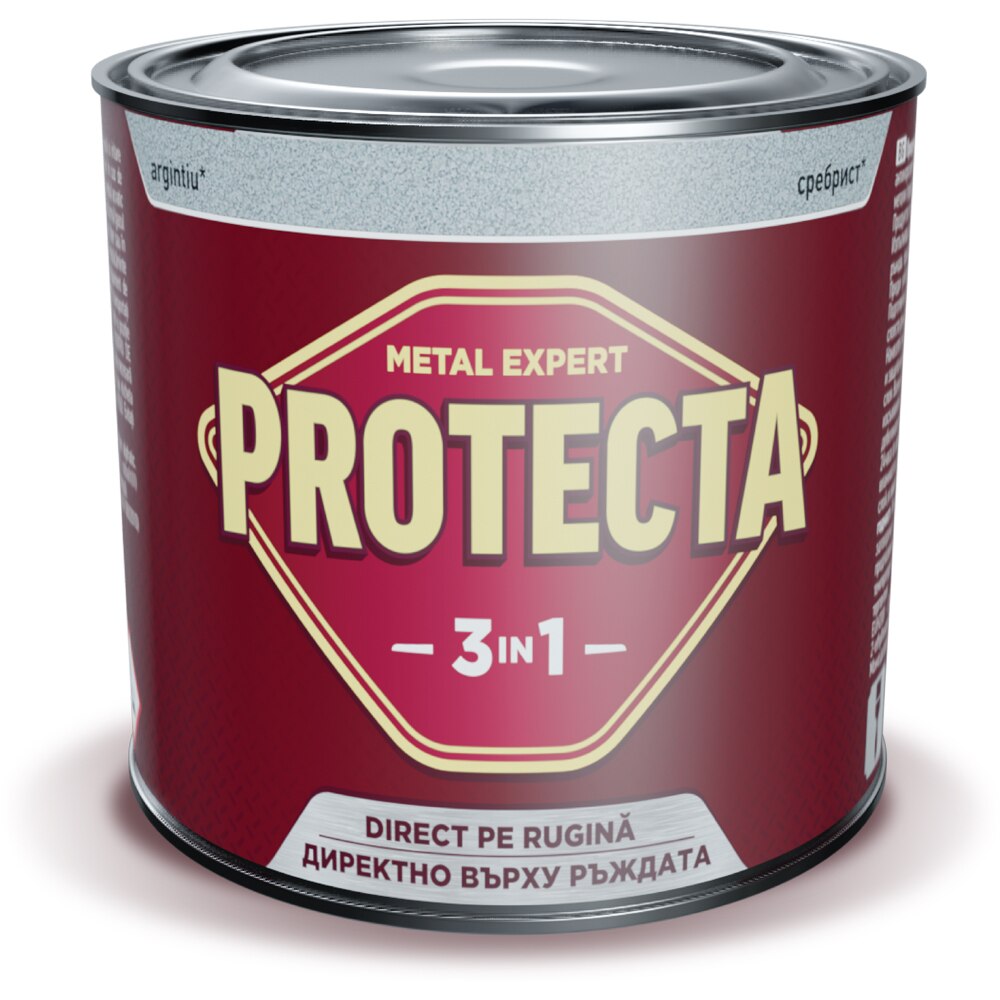 Email PROTECTA 3-in-1, interior/exterior, argintiu, 500 ml