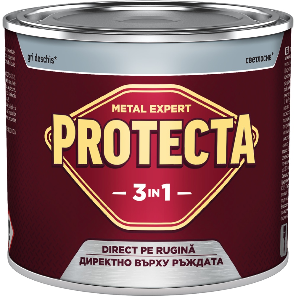 Email PROTECTA 3-in-1, interior/exterior, gri deschis, 500 ml