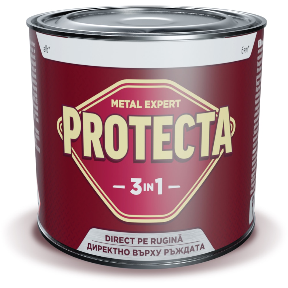Email PROTECTA 3-in-1, interior/exterior, alb, 500 ml
