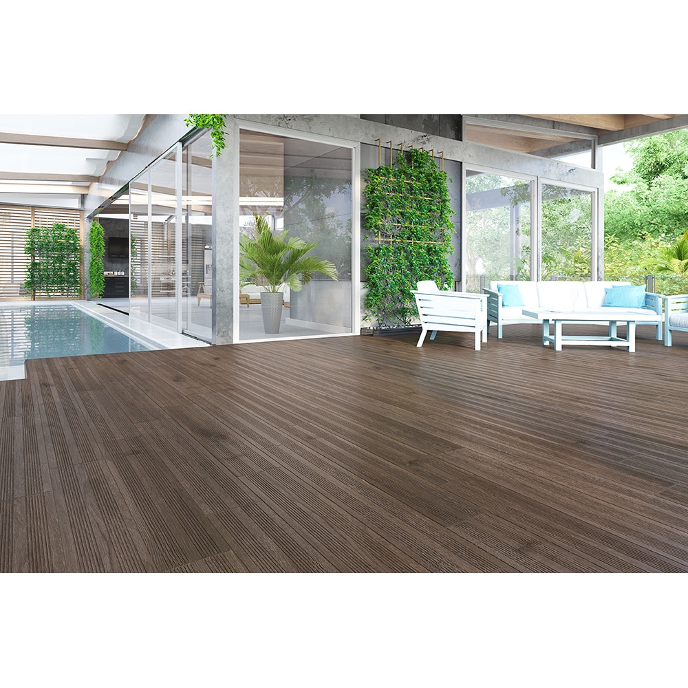 Gresie interior si exterior Pine, 20.4 x 120.4 cm, grosime 8.5 mm, 1.2281 m2, maro lemn