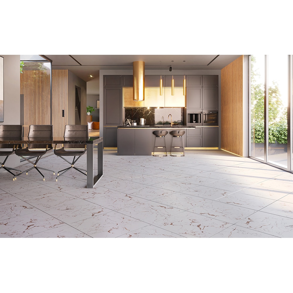 Gresie interior si exterior Marble, 60 x 60 cm, grosime 8.5 mm, 1.08 m2, alb marmura