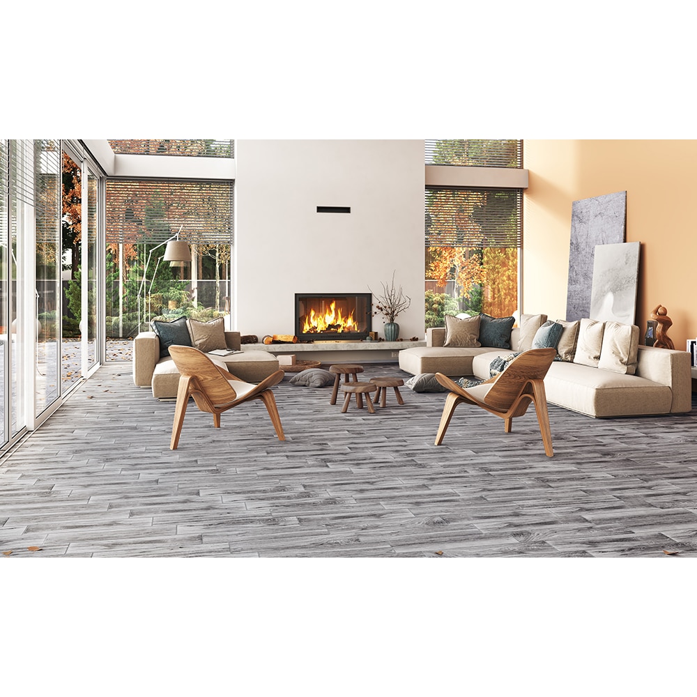 Gresie interior si exterior Tavolato, 15.5 x 60.5 cm, grosime 9 mm, 1.03158 m2, gri lemn 