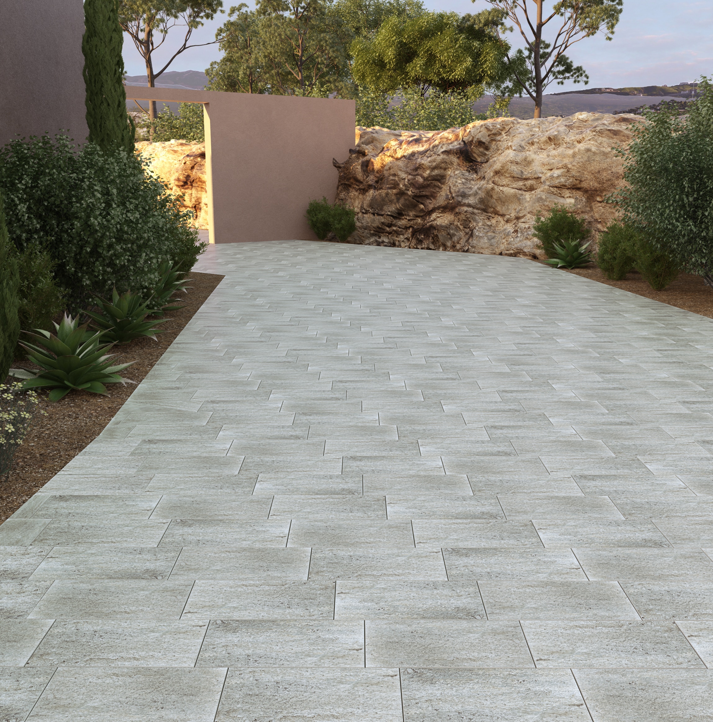 Gresie interior/exterior Kai Vulcano, gri, portelanata, 60 x 30 cm, suprafata 1,62 mp