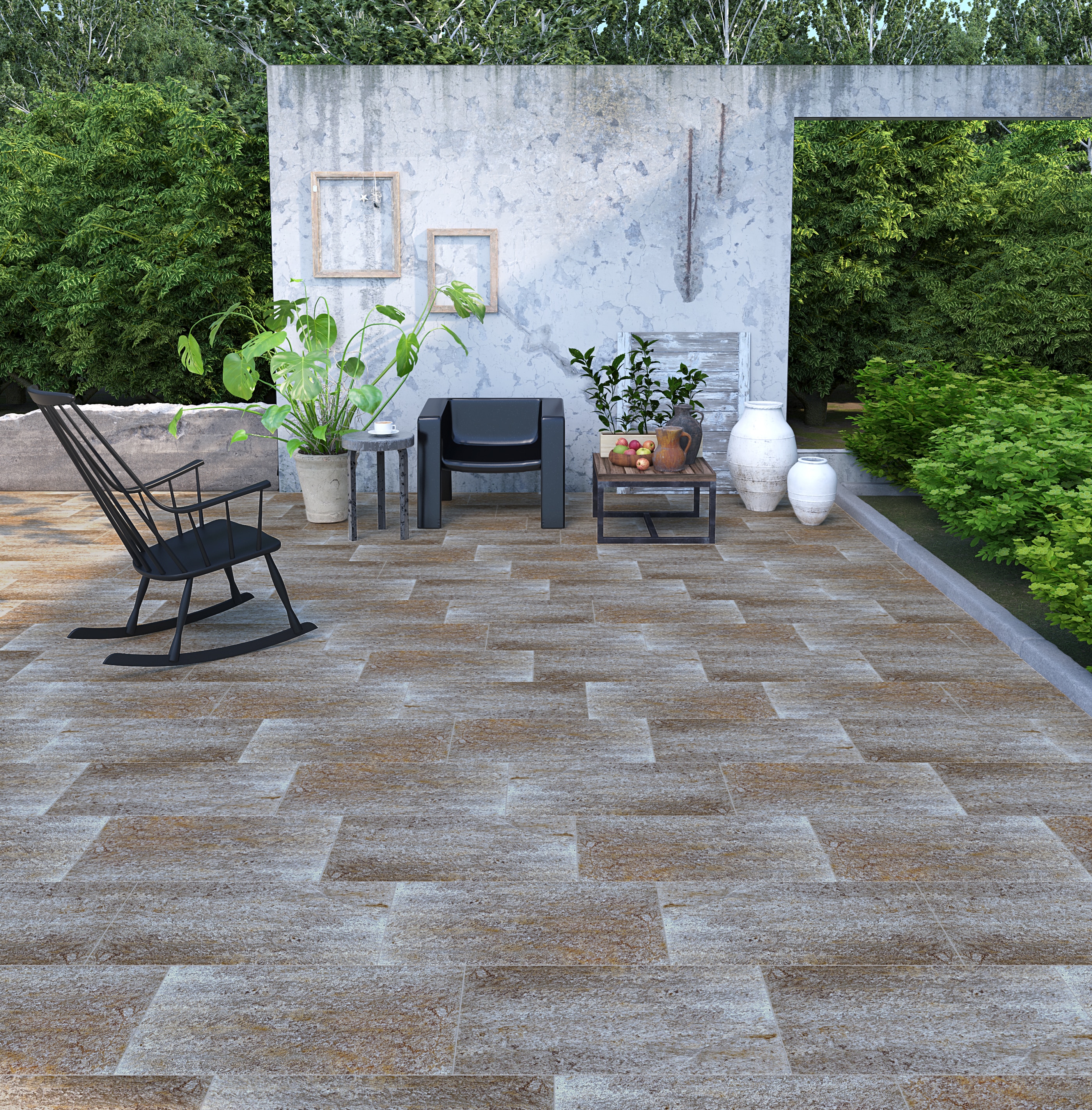 Gresie interior/exterior Kai Vulcano, maro, portelanata, 60 x 30 cm, suprafata 1,62 mp