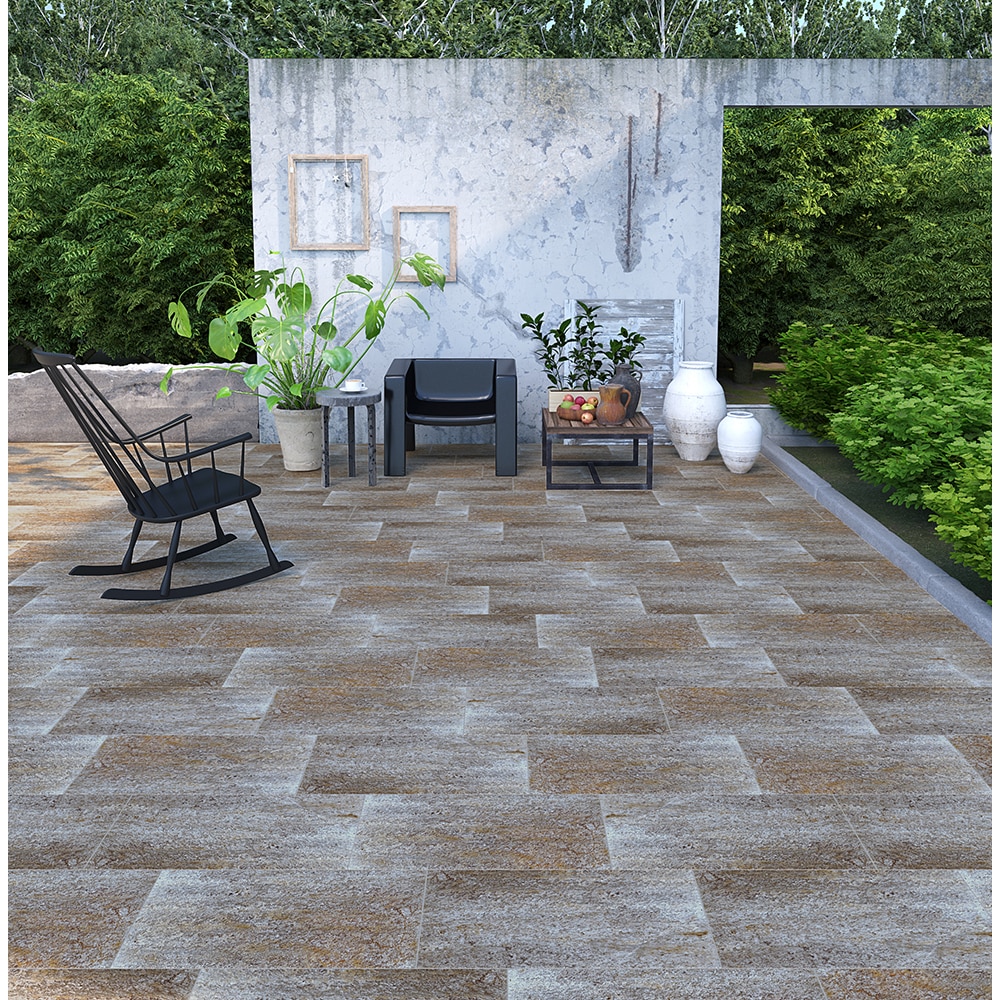 Gresie interior si exterior Vulcano, 30 x 60 cm, grosime 8.5 mm, 1.62 m2, maro piatra