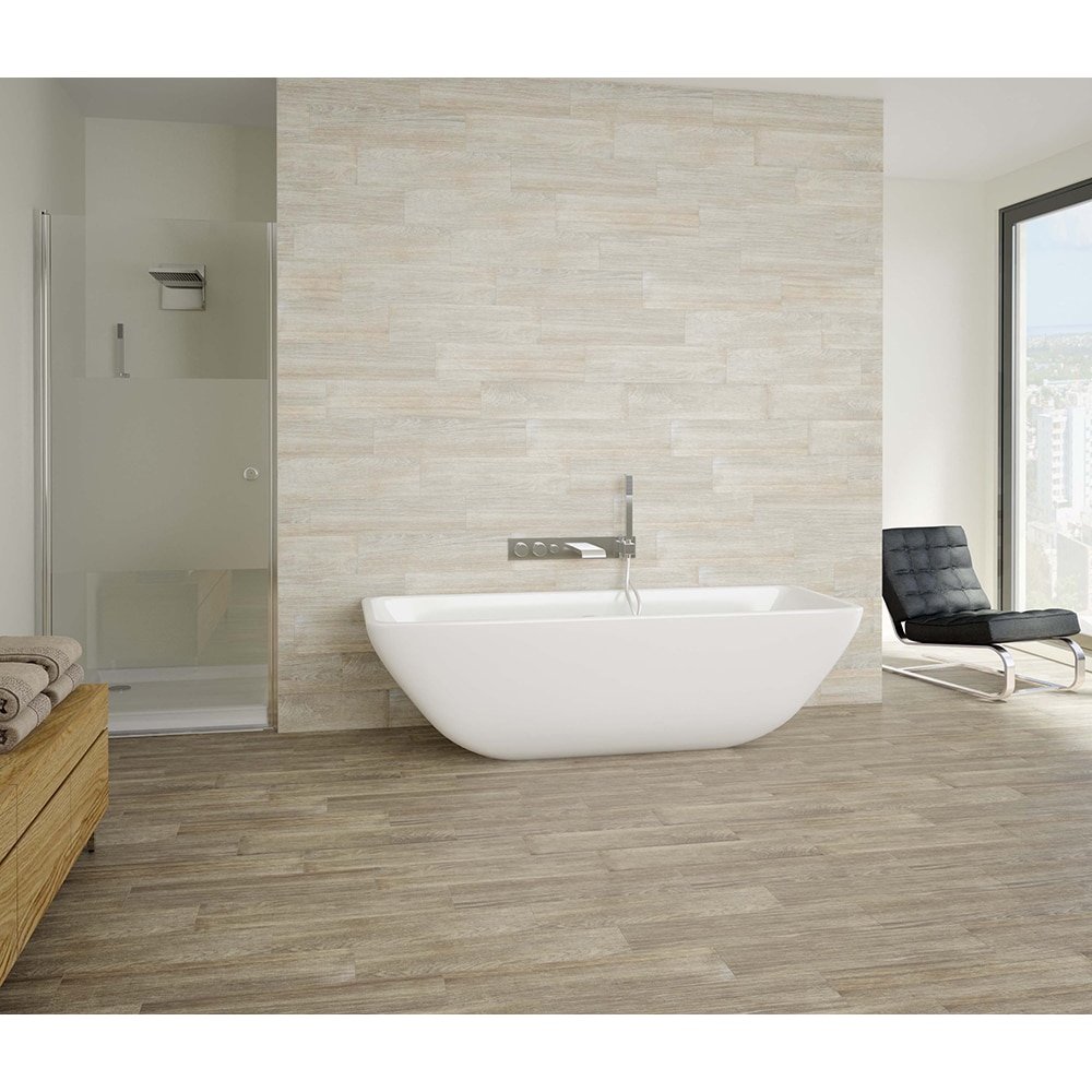 Gresie interior si exterior Acacia, 15.5 x 60.5 cm, grosime 9 mm, 1.44 m2, gri deschis lemn