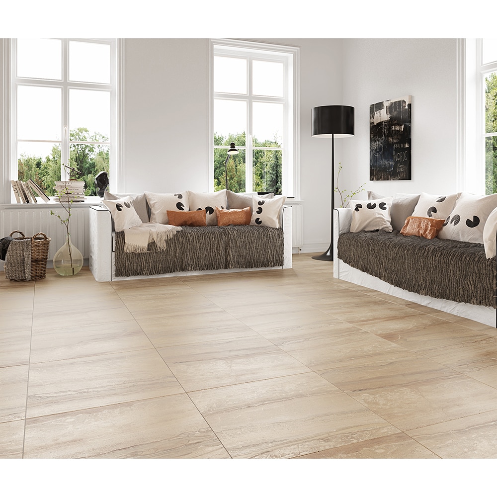 Gresie interior si exterior Sumatra, 60 x 60 cm, grosime 8.5 mm, 1.08 m2, bej deschis marmura