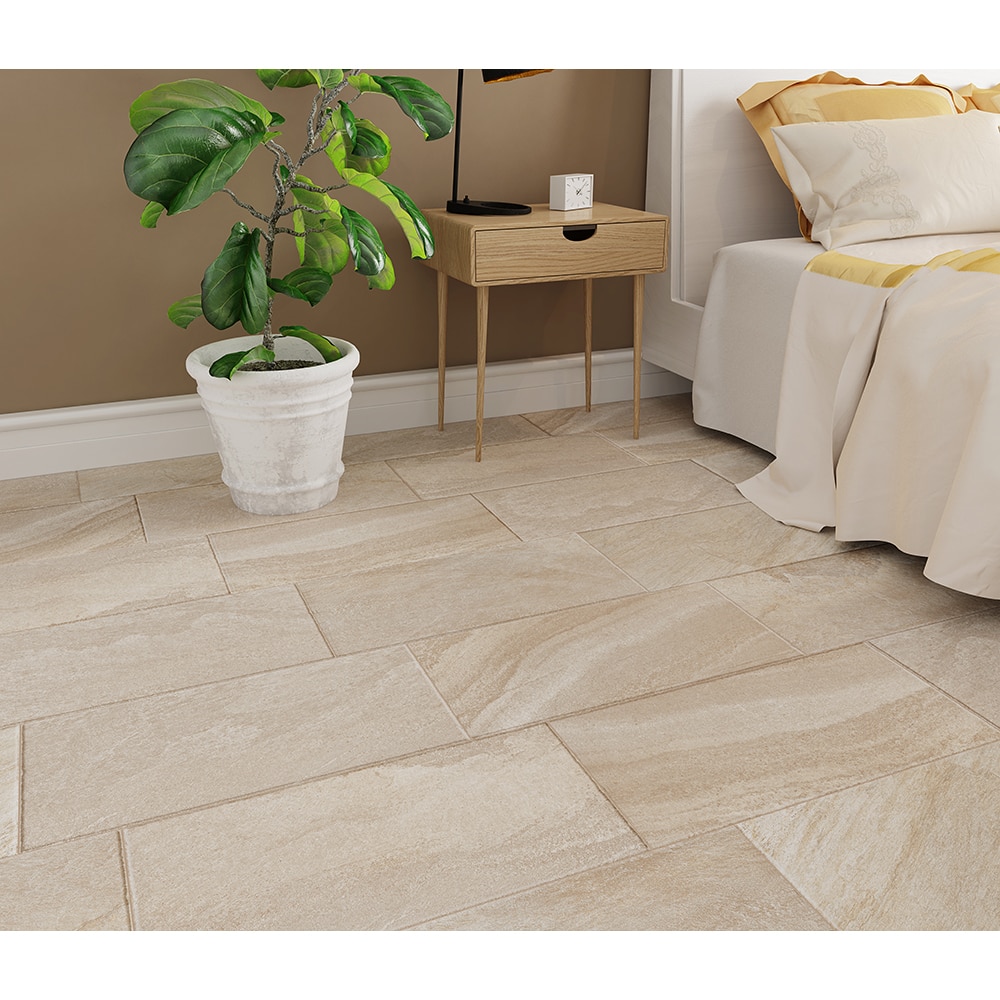 Gresie interior si exterior Santana, 30 x 60 cm, grosime 8.5 mm, 1.62 m2, bej piatra