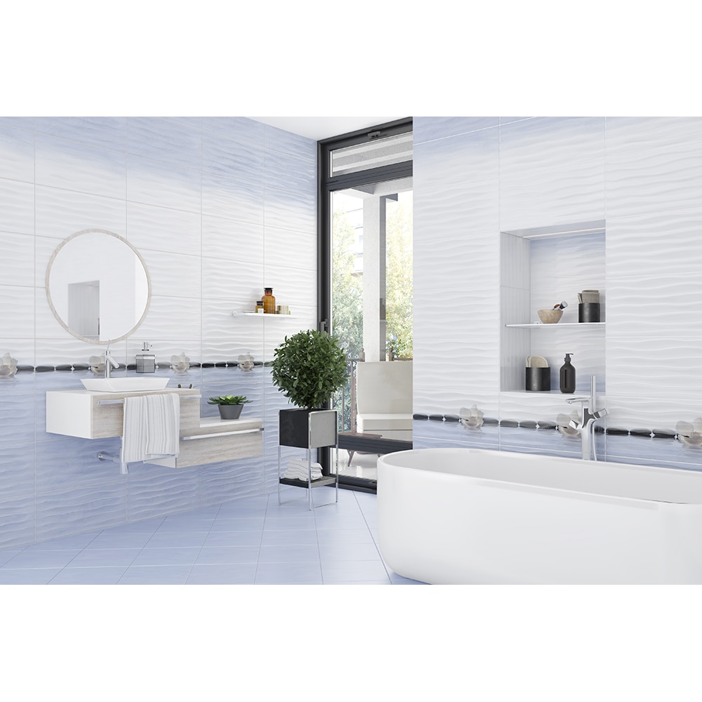 Gresie interior si exterior Celine, 33.3 x 33.3 cm, grosime 8 mm, 1.552 m2, albastru deschis