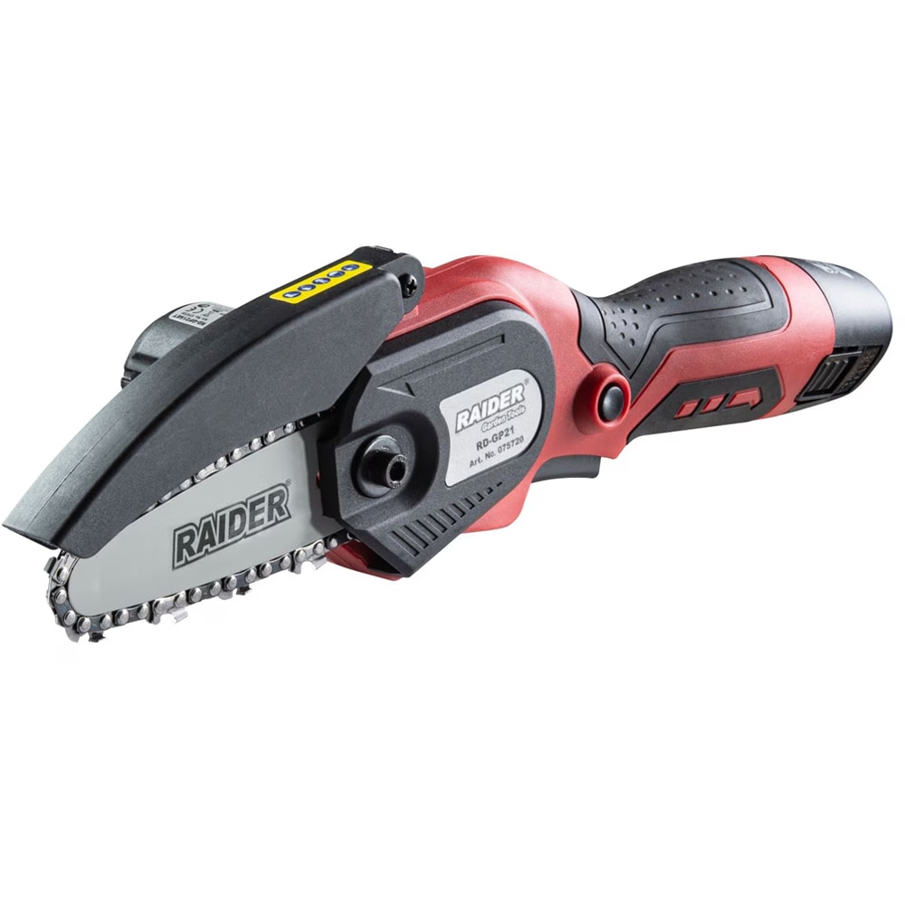 Mini fierastrau cu lant pe acumulator Raider RD-GP21,12V, 2Ah, lama 10 cm