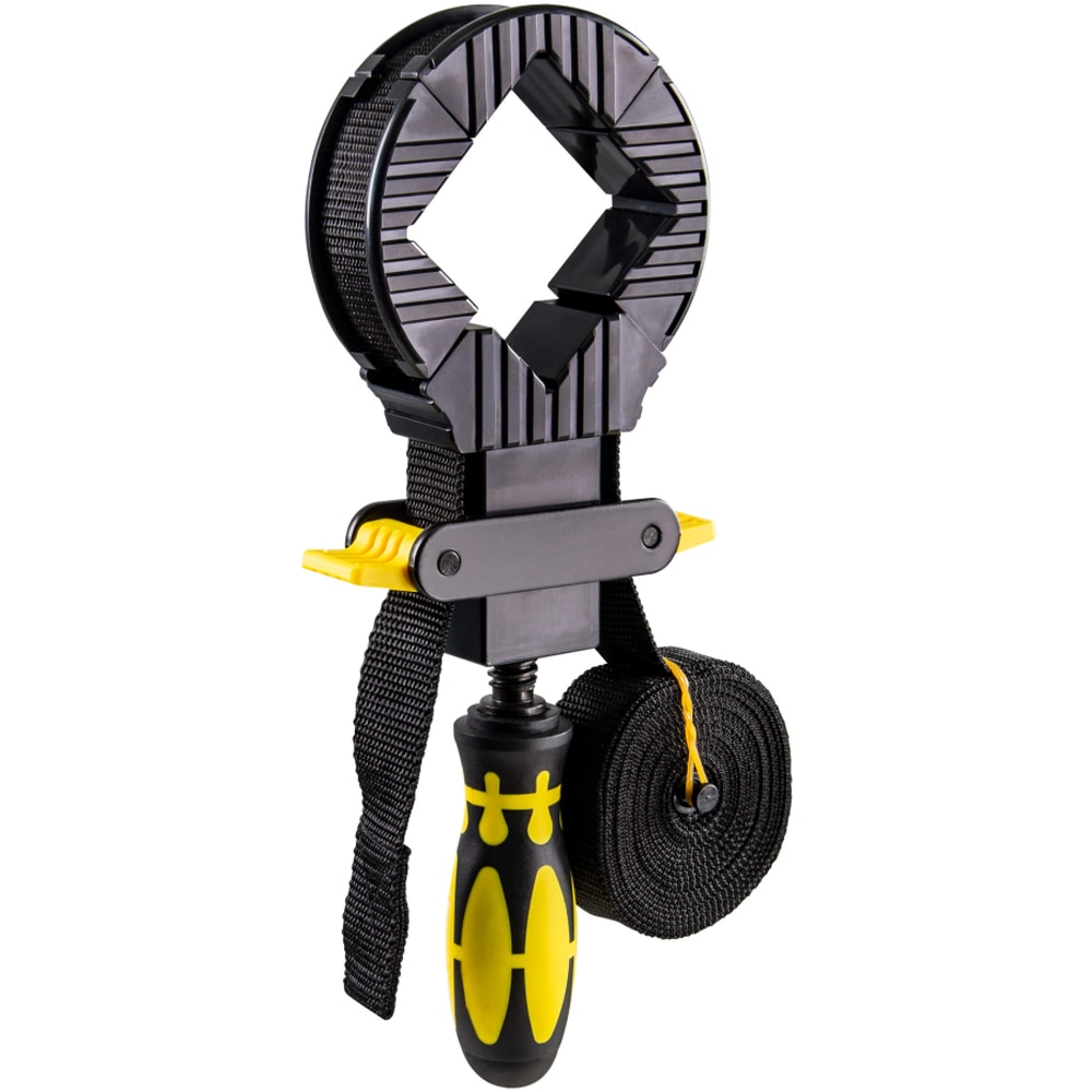Menghina cu banda TOPMASTER, 3.8 m, pentru fixare precisa rame, galben/negru