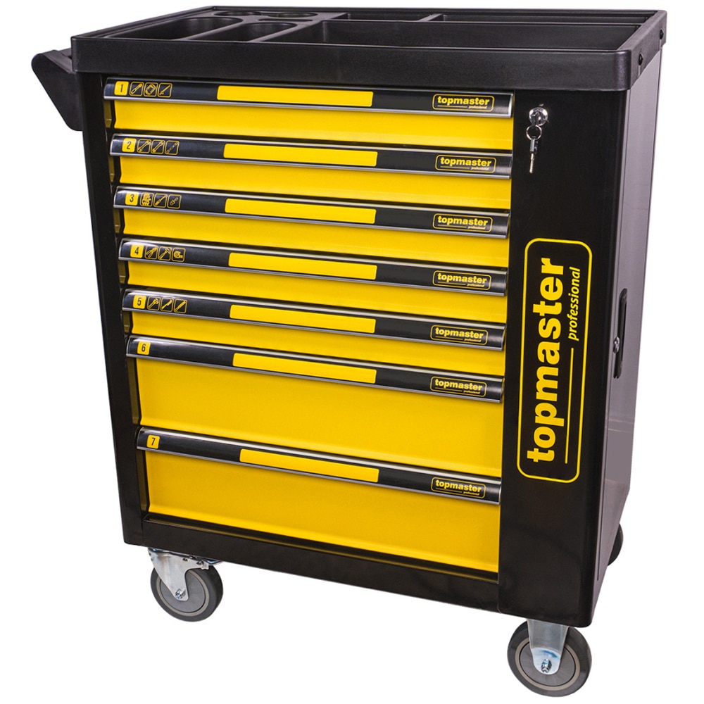 Dulap scule TOPMASTER, 7 sertare, 219 piese