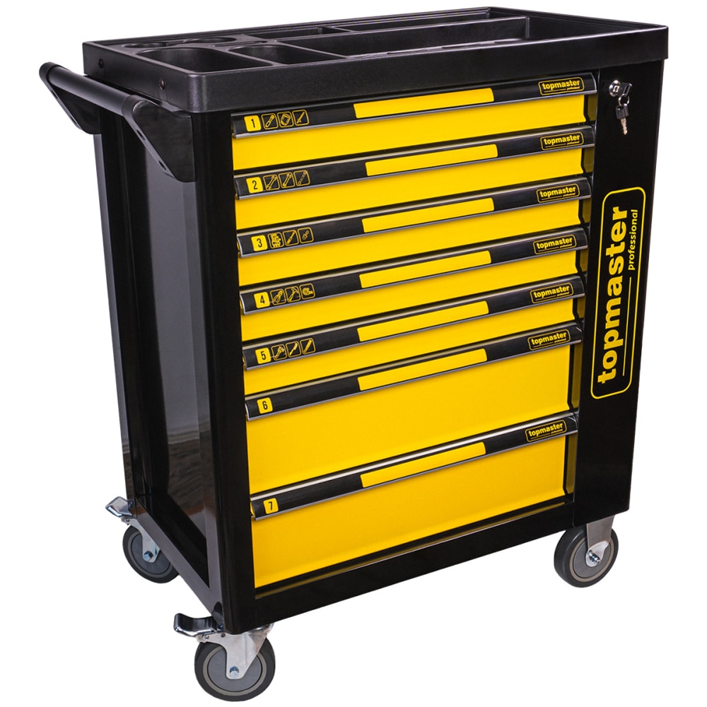 Dulap scule TOPMASTER, 7 sertare, 219 piese