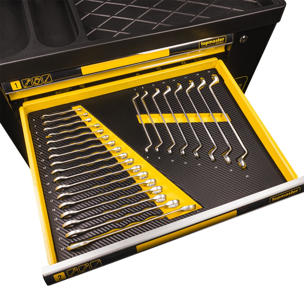 Dulap scule TOPMASTER, 7 sertare, 219 piese