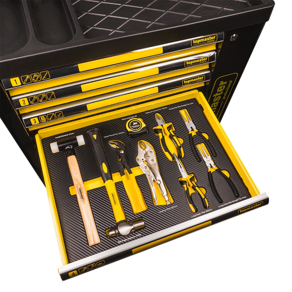 Dulap scule TOPMASTER, 7 sertare, 219 piese