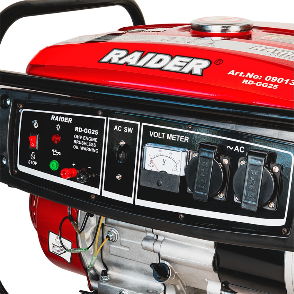 Generator electric Raider GG25, 2800W, 4 timpi, benzina, 12L, autonomie 8h