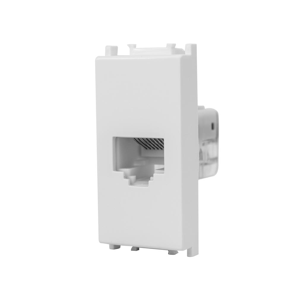 Priza calculator 2 posturi, RJ45, alba, TEM MODUL