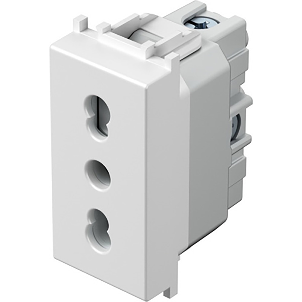 Modul priza simpla TEM VM30PW-B, model italian, 16A, alb