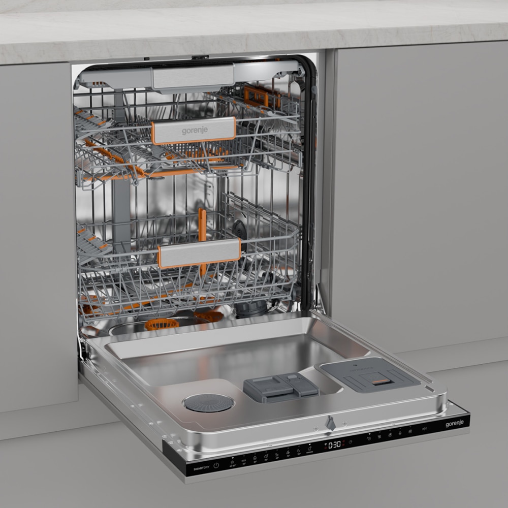 Masina de spalat vase incorporabila GORENJE GV693A65UVAD, 16 seturi, 8 programe, 60 cm, Clasa A, panou comanda negru