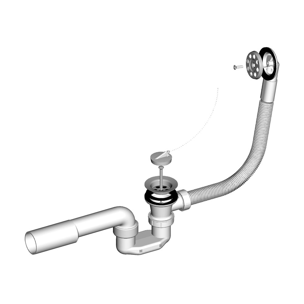 Sifon cada de baie cu ventil prealpin, 5116020 LIV, 70 mm