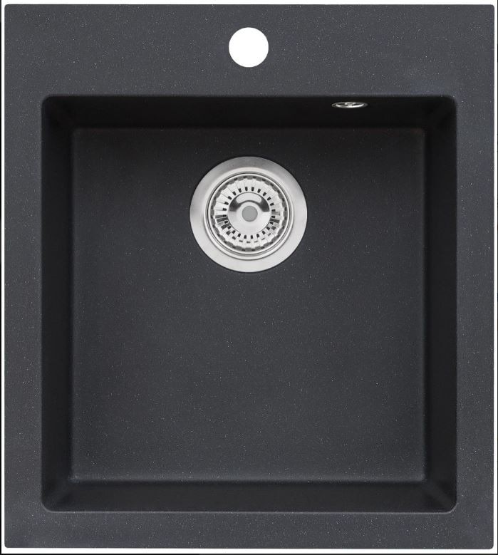 Chiuveta patrata cu o cuva, negru  Alveus Victoria