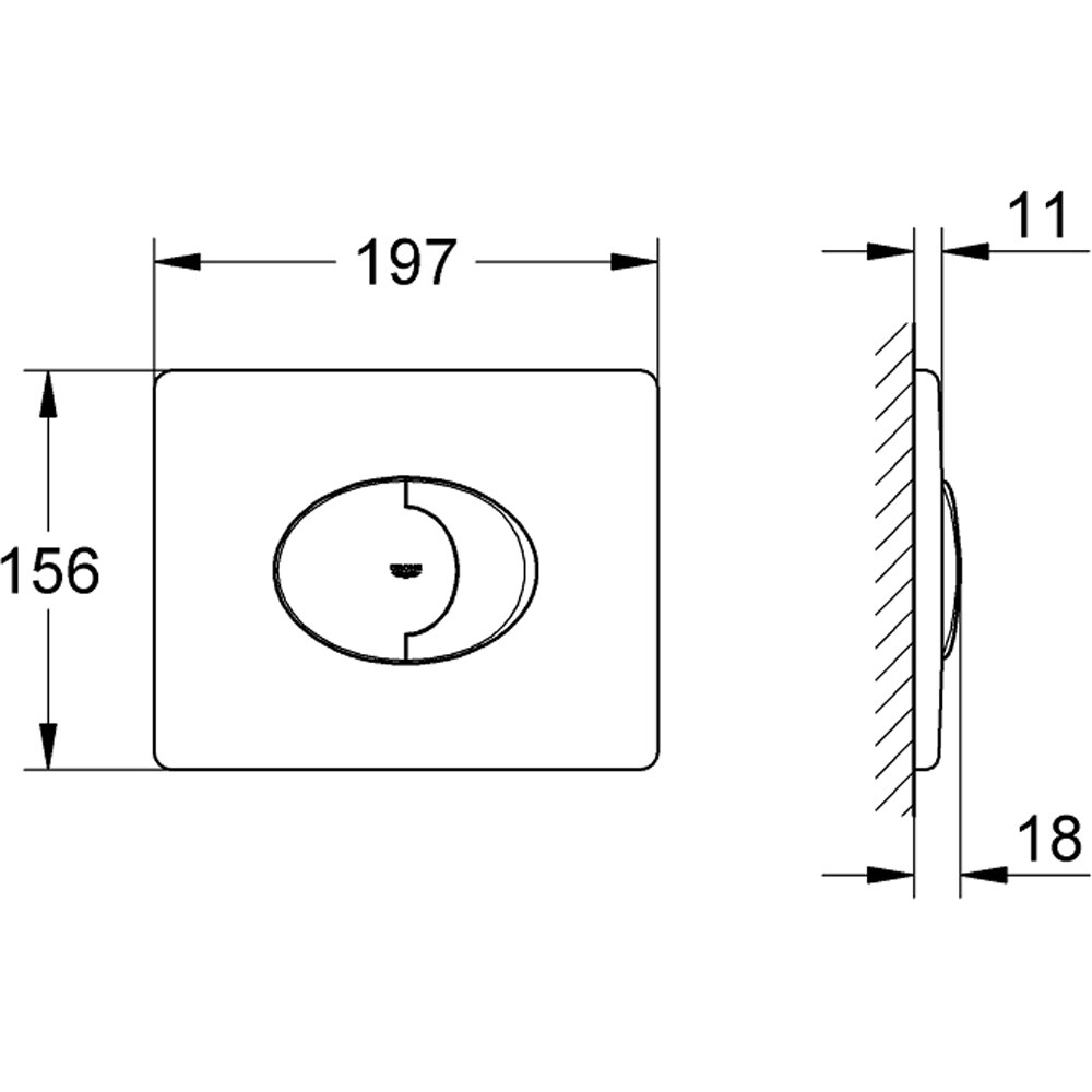 Clapeta actionare GROHE Skate Air 38506000, dubla actionare, crom