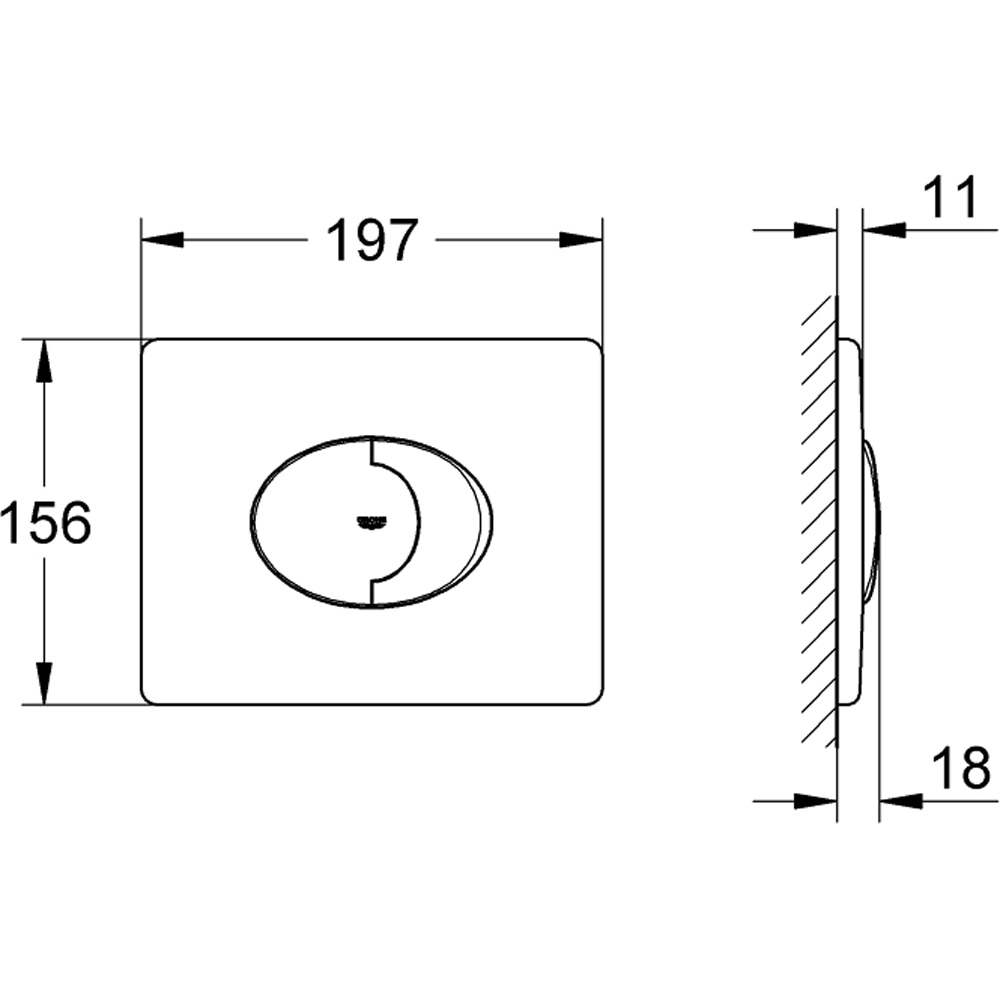 Clapeta actionare GROHE Skate Air 38506SH0, dubla actionare, alb