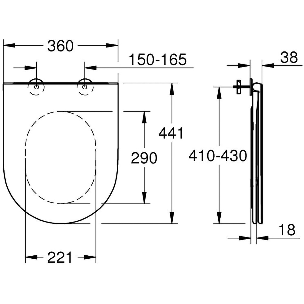 Capac WC Grohe StartEdge 39813000, QuickRelease, duroplast, alb