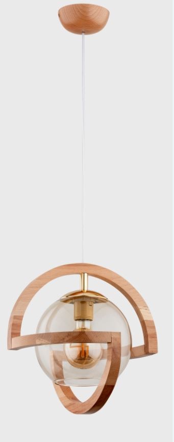 Lustra tip pendul, Lemn natur, 60 W, 1 x E27  Cabrio