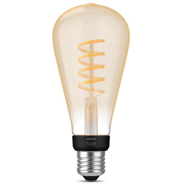 Bec LED Smart Vintage PHILIPS Hue 8719514301504, E27, 7W, 550lm, Bluetooth, lumina calda, compatibil Hue