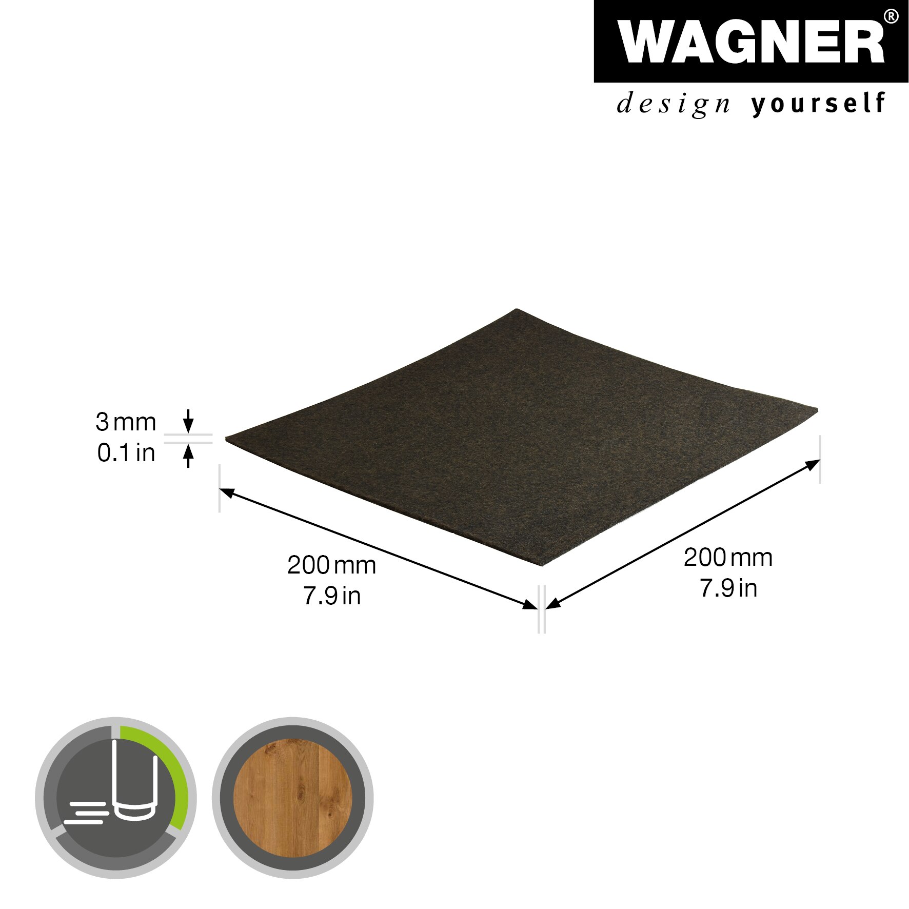 Patina adeziva 200 x 200 x 2.7 mm, maro