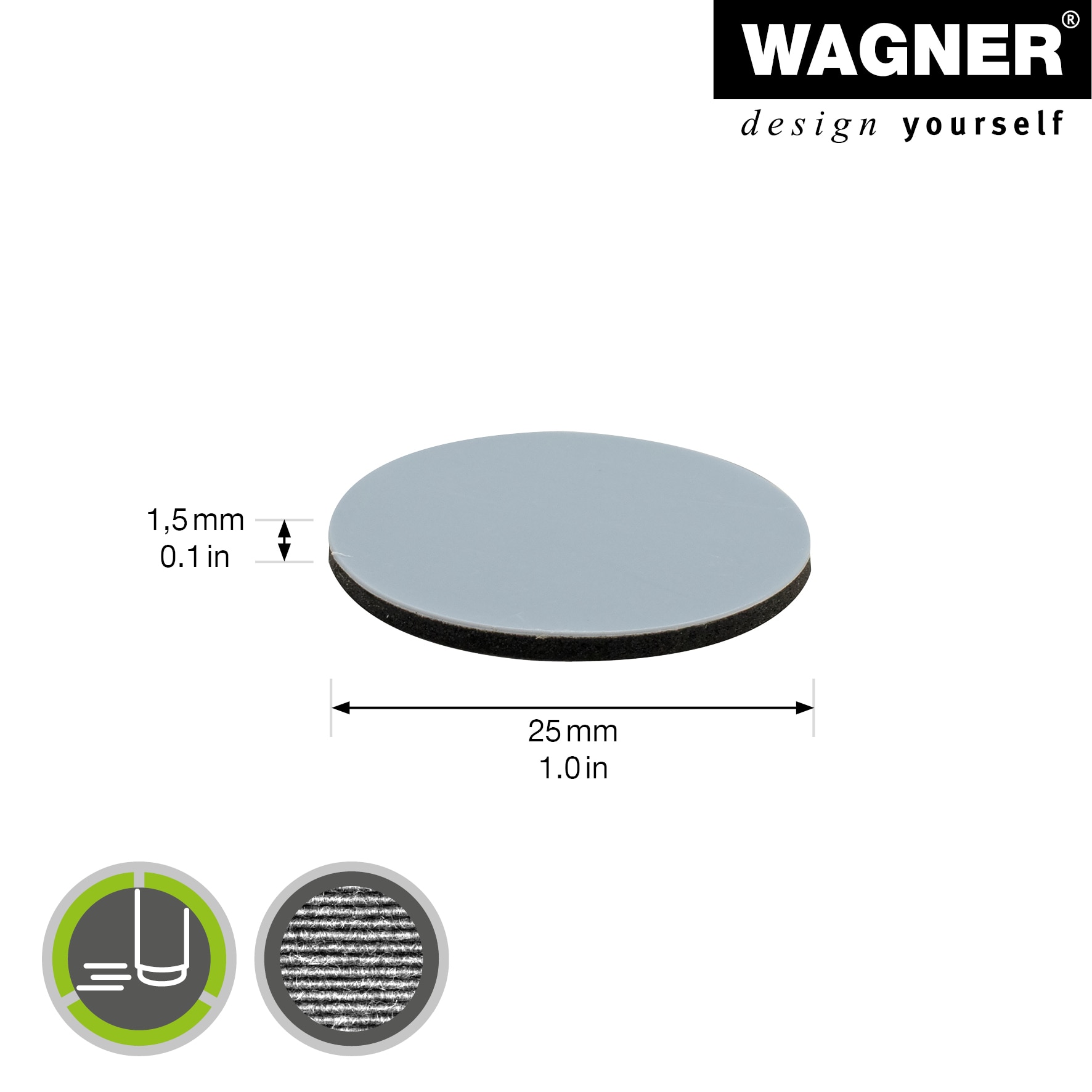 Patina adeziva, 25 x 1.5 mm, gri