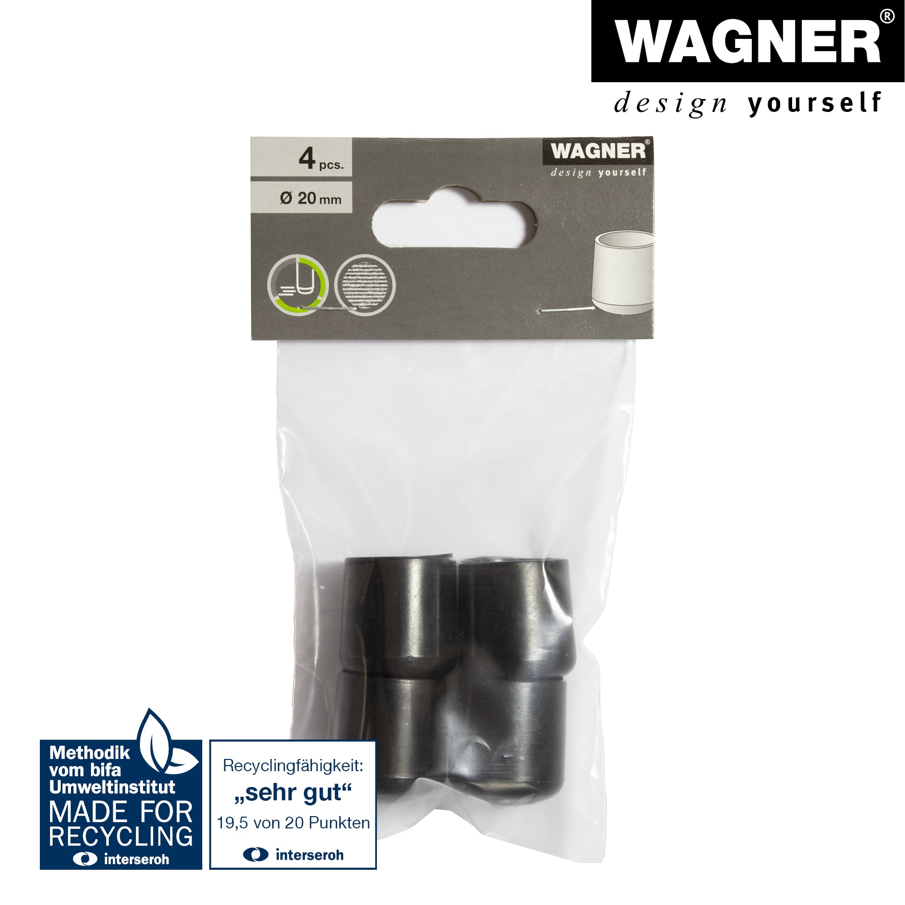 Patina picior mobila, diametru 20 mm, negru