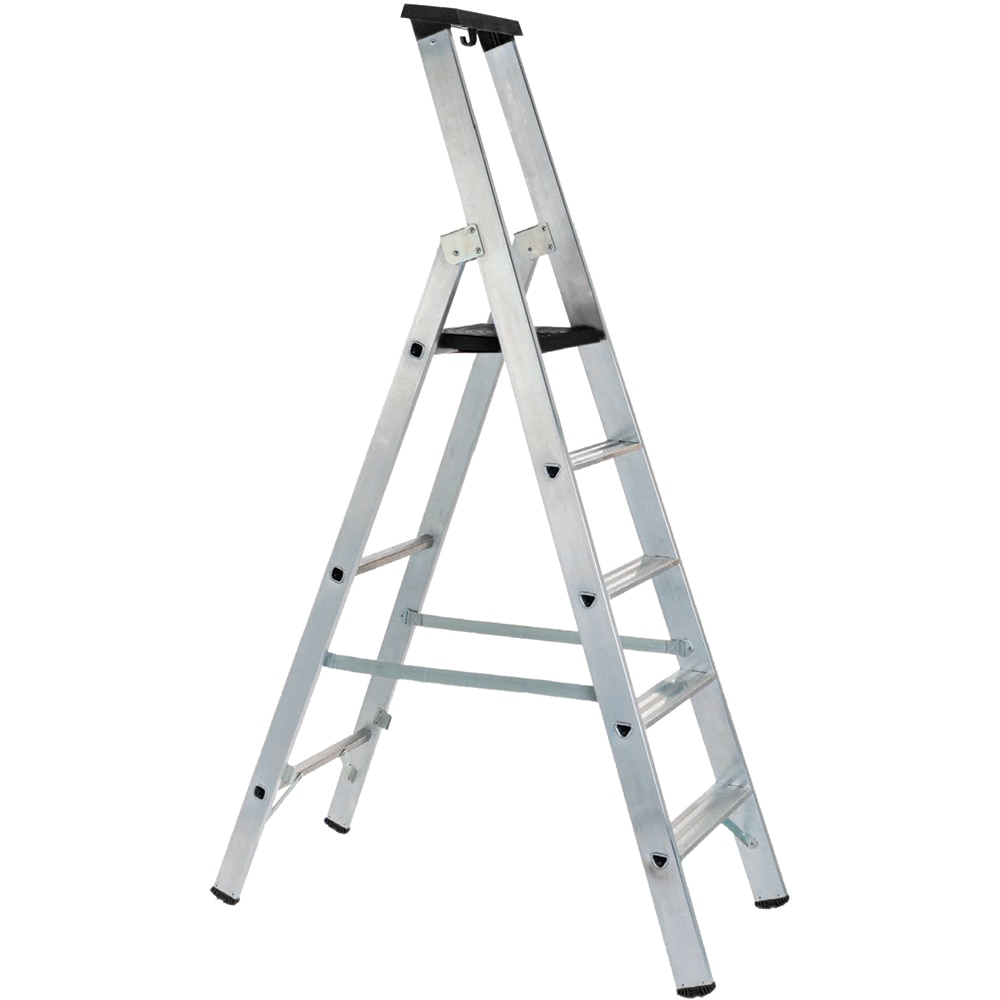 Scara industriala Venbos Profi 6010, aluminiu, 320 cm, 10 trepte, pliabila, argintiu